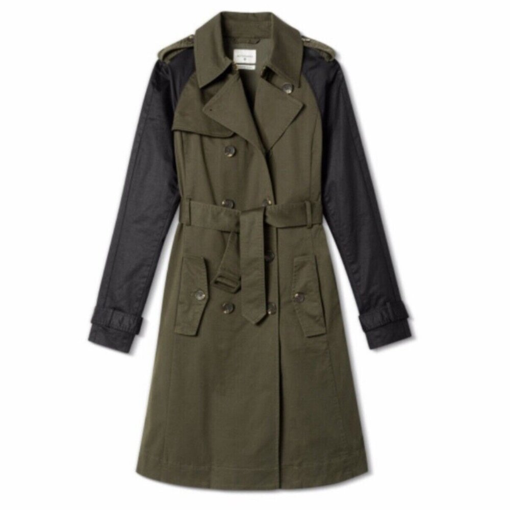 Altuzarra for Target Olive Green Black Trench Coat M NWOT